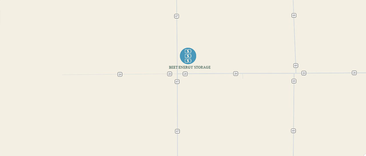 Beet Energy Storage project map Beet Energy Storage project map
