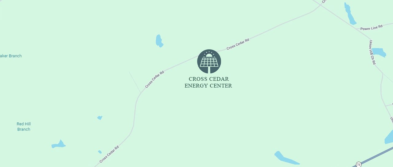 Cross Cedar Energy Center project map Cross Cedar Energy Center project map